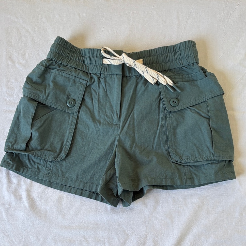 J. Crew Olive Cargo Shorts with Tie